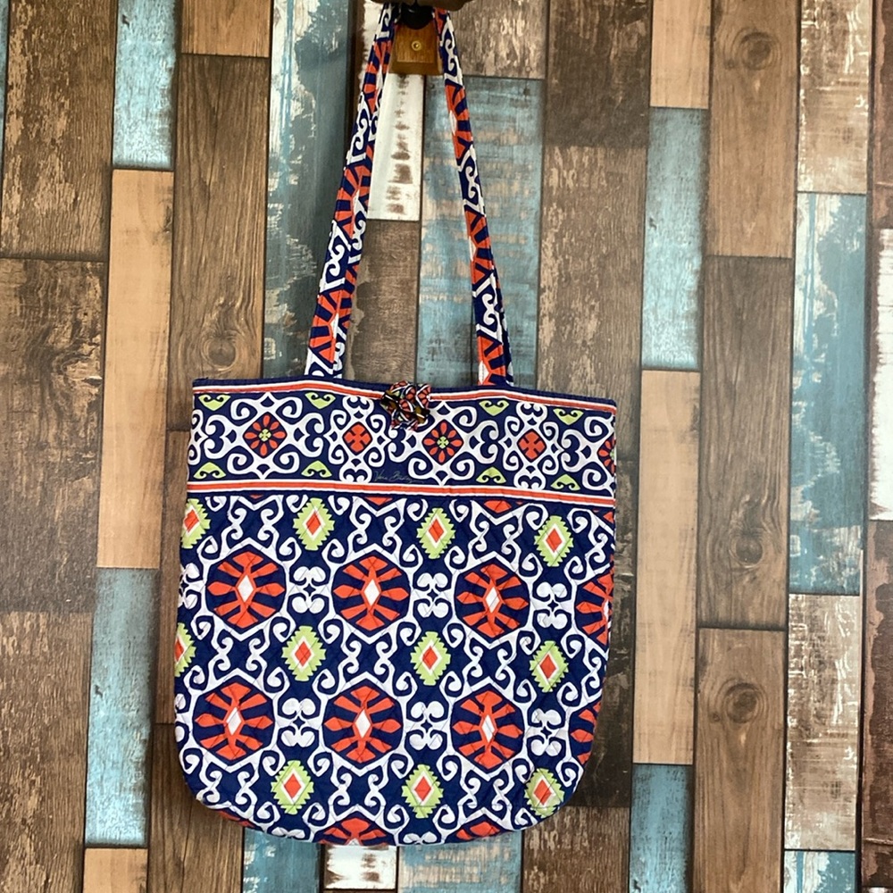 Vera Bradley Canterberry Cobalt retired shoulder bag Navy Orange floral